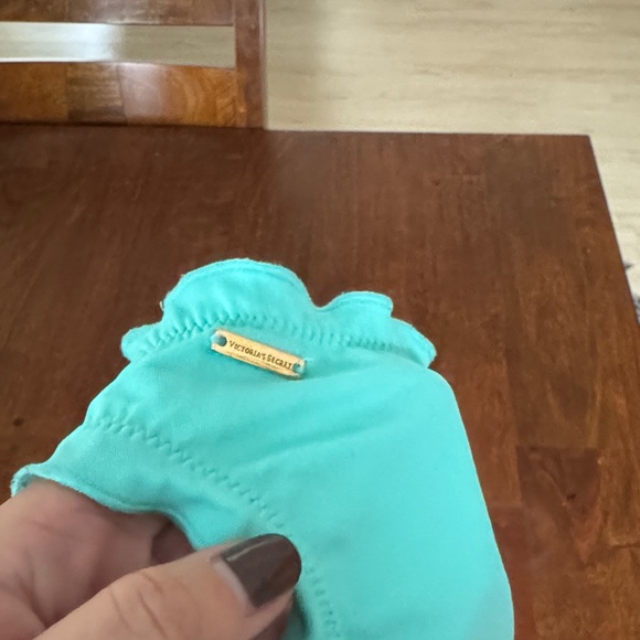 Victorias Secret Turquoise/ Sea Foam Ruffle Cheeky Bikini Bottom - Picture 3 of 4